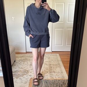 GAP Women's Dark Blue Athletic Shorts & Hoodie Set Size XS